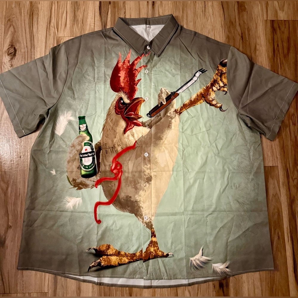 NWT MENS BUTTON DOWN T-SHIRT